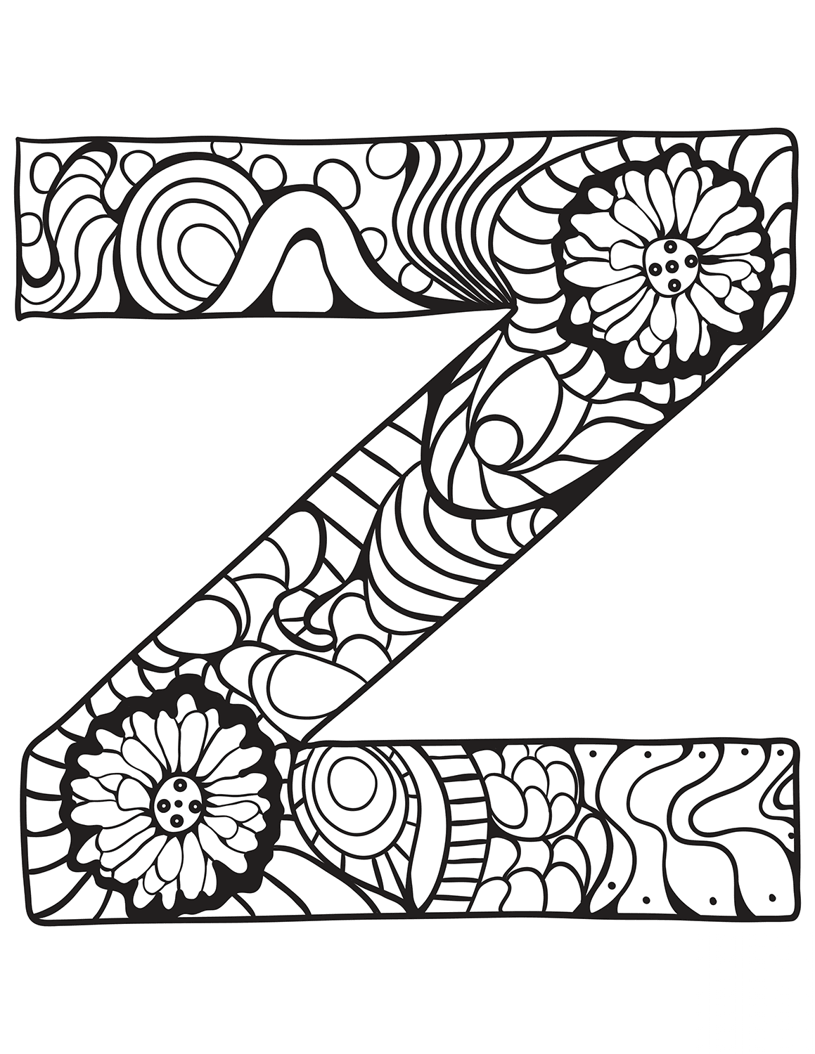 Letter Z Zentangle