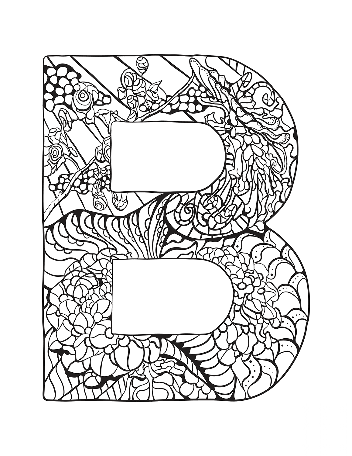 Letter B Zentangle