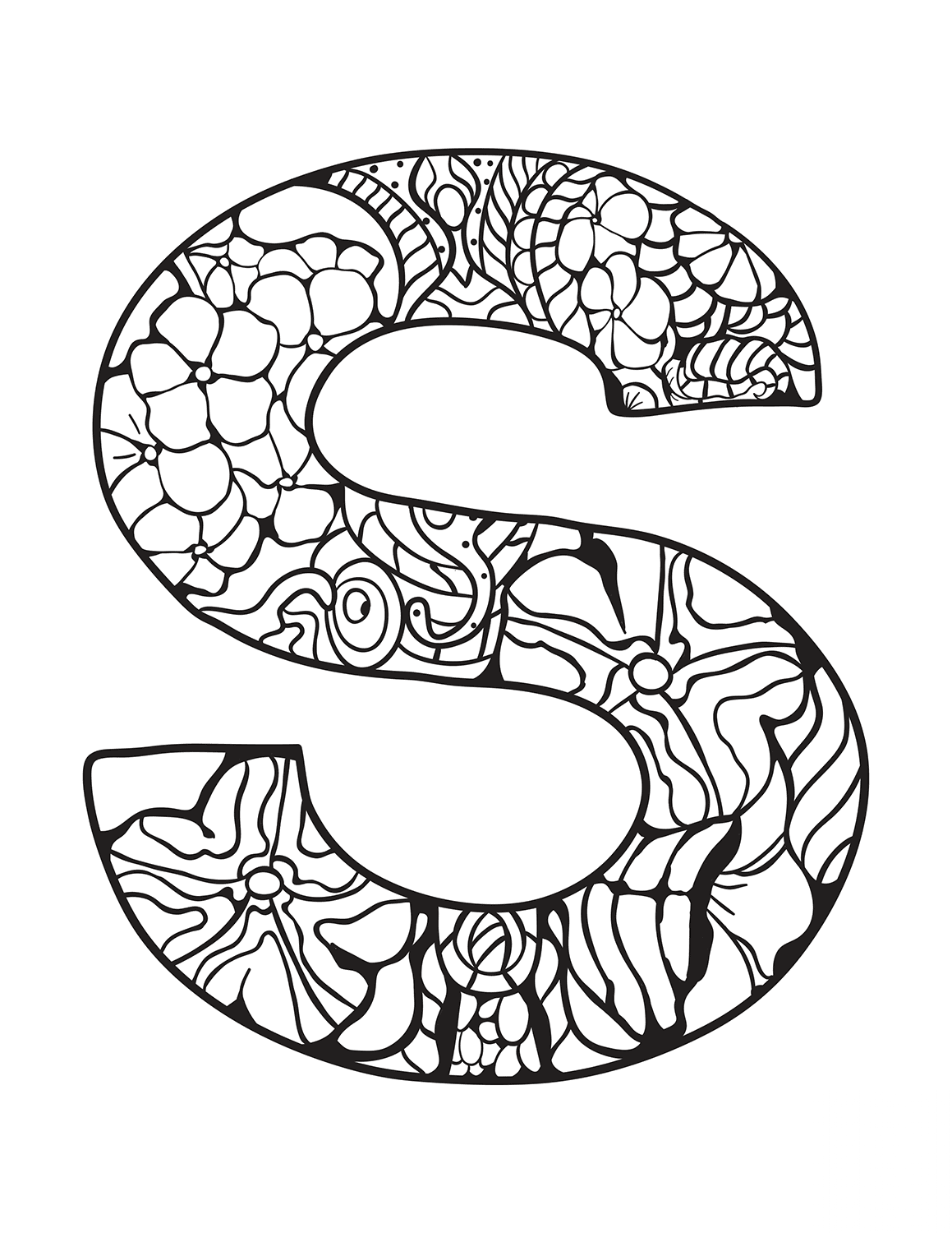 Letter S Zentangle