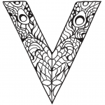 Letter V Zentangle