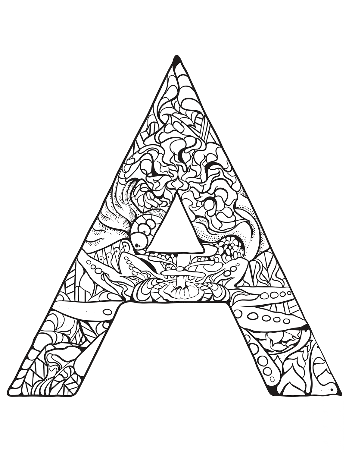 kolorowanka Zentangle Alphabet