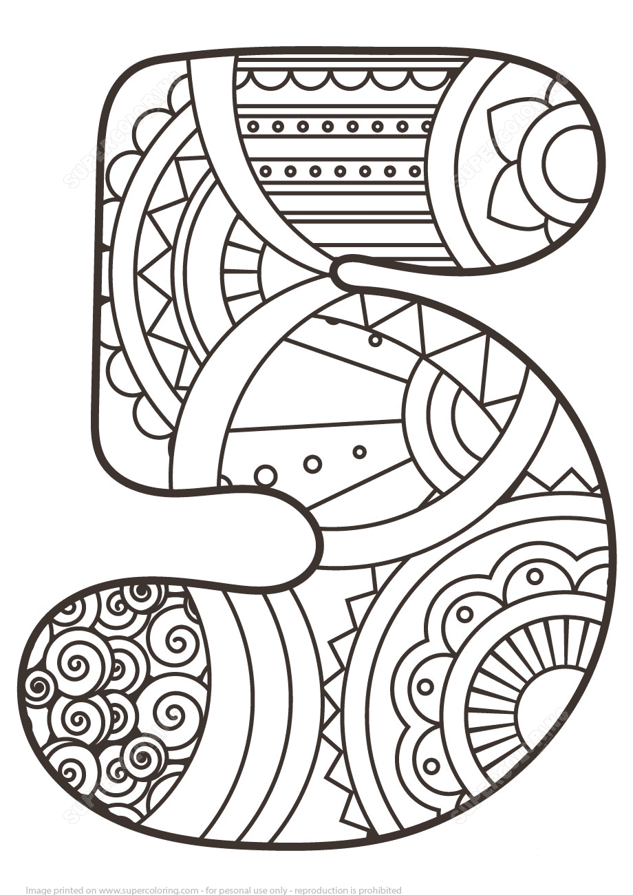 Number 5 Zentangle