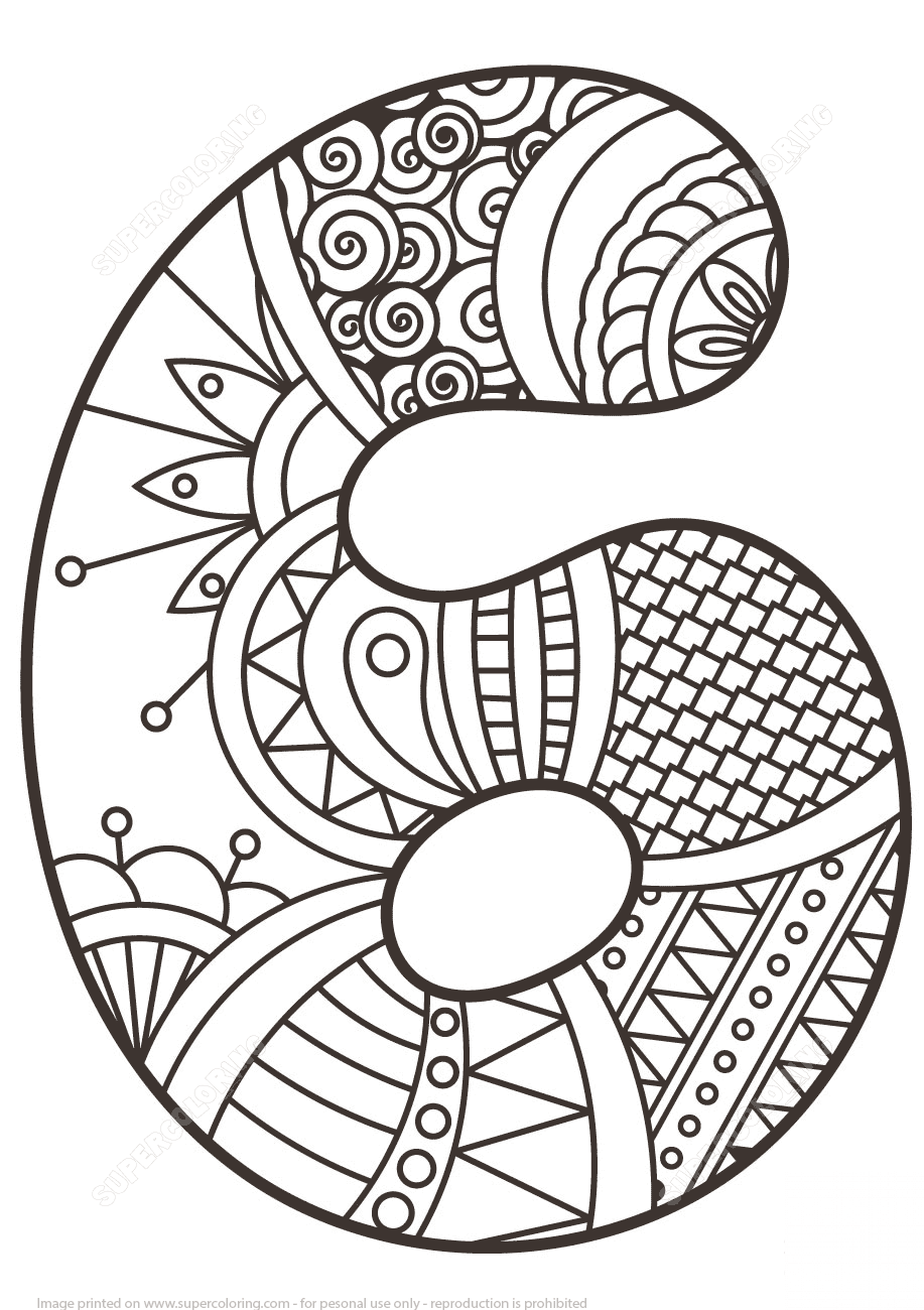Number 6 Zentangle