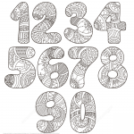 Zentangle Numbers Set 0 9
