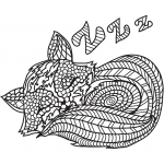 Sleeping Cat in Zentangle Style