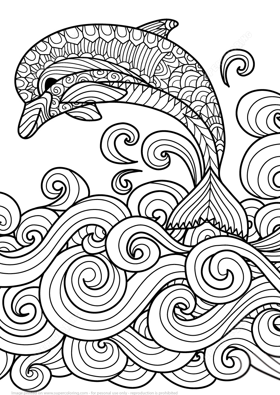Zentangle Dolphin with Scrolling...