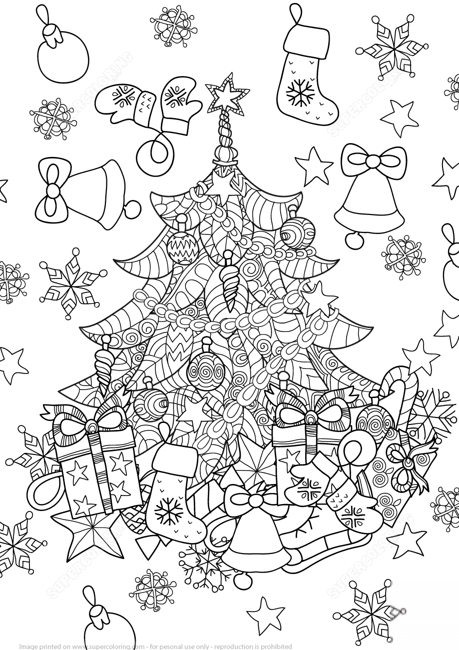 Choinka we wzorze Zentangle