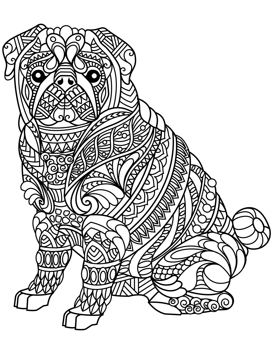 Pug Dog Zentangle