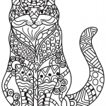 Sitting Cat in Zentangle Style