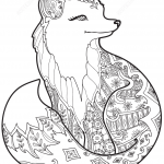 Lis we wzorze Zentangle