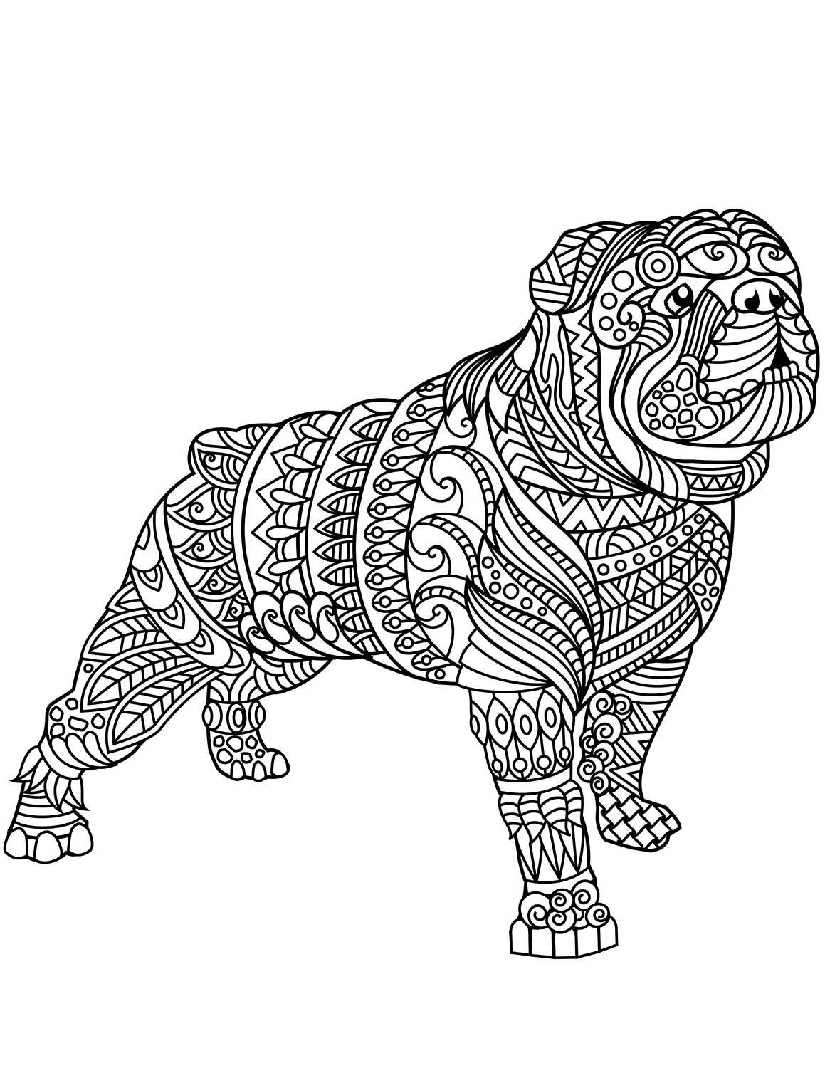 Bulldog Zentangle