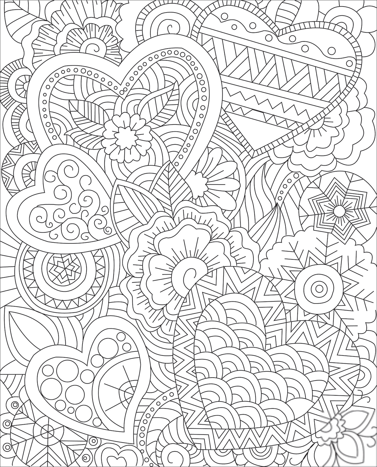 Hearts Zentangle