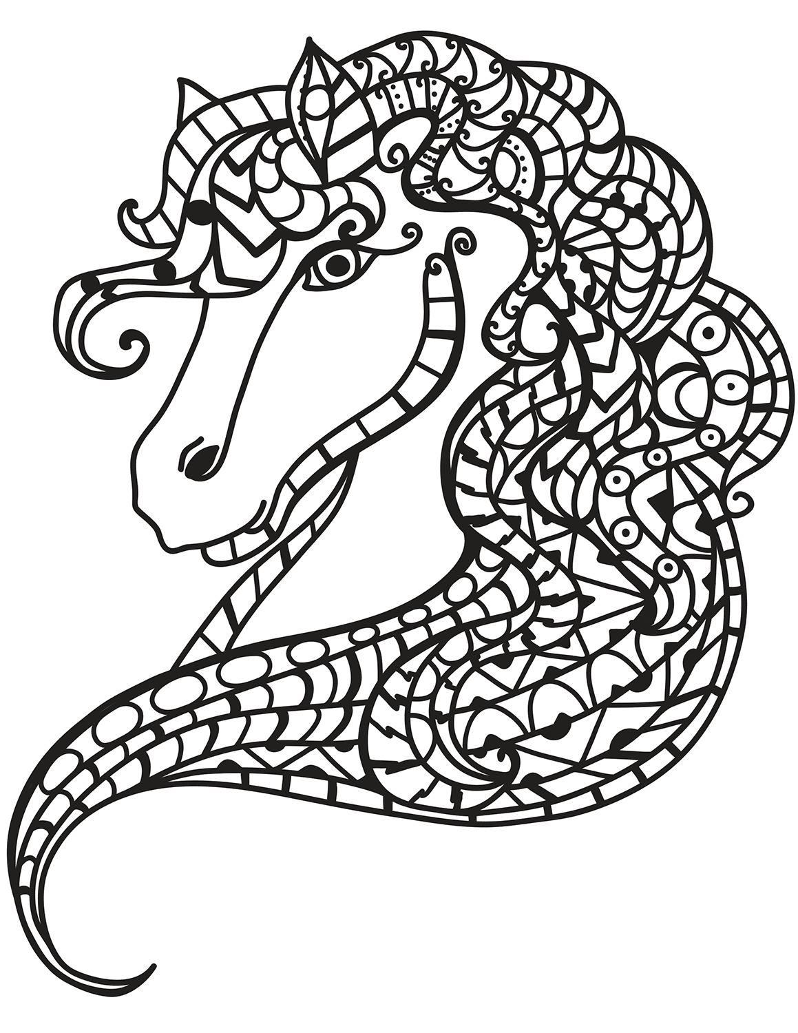 Horse Head Zentangle