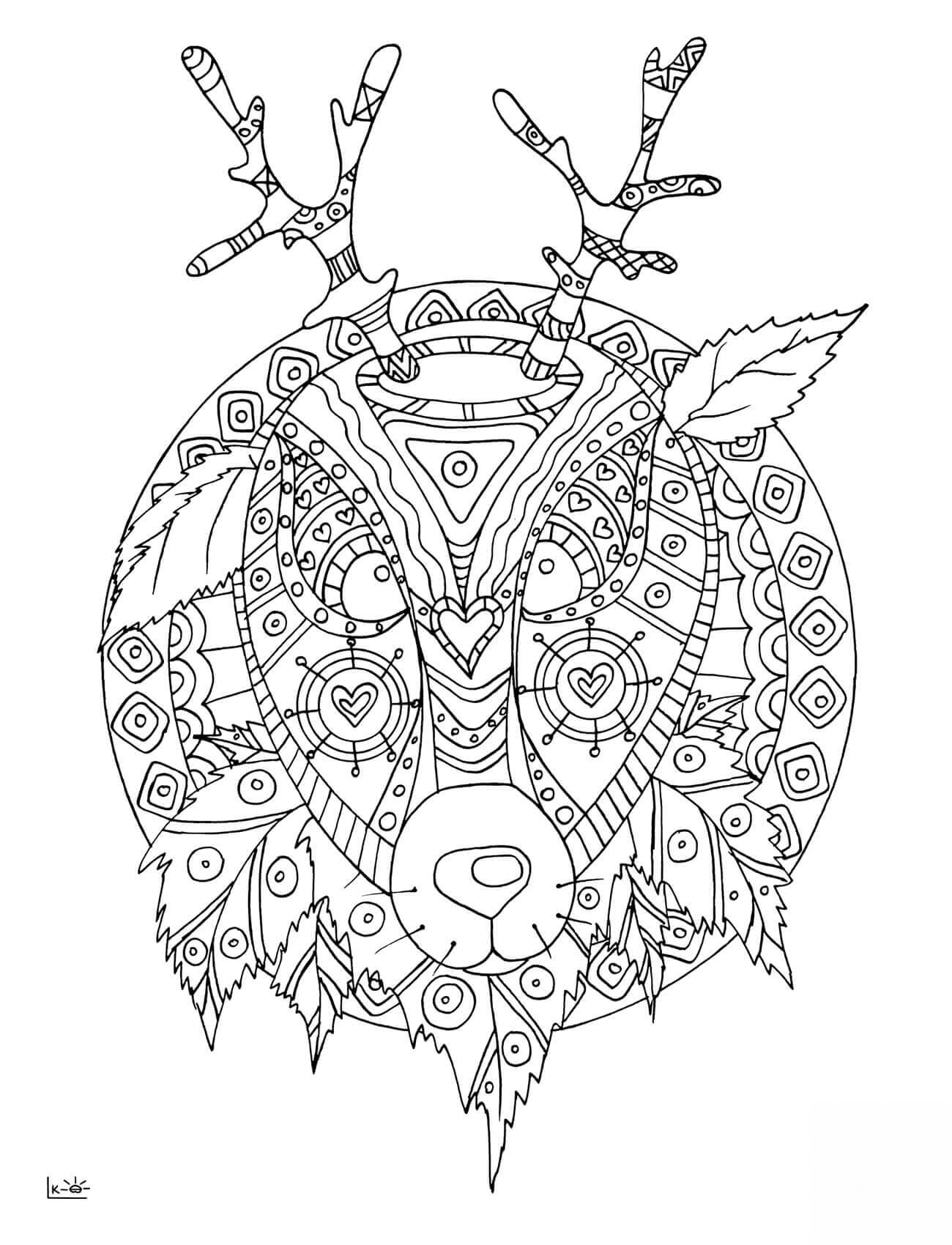 Deer with Tribal Pattern