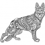 German Shepherd Zentangle