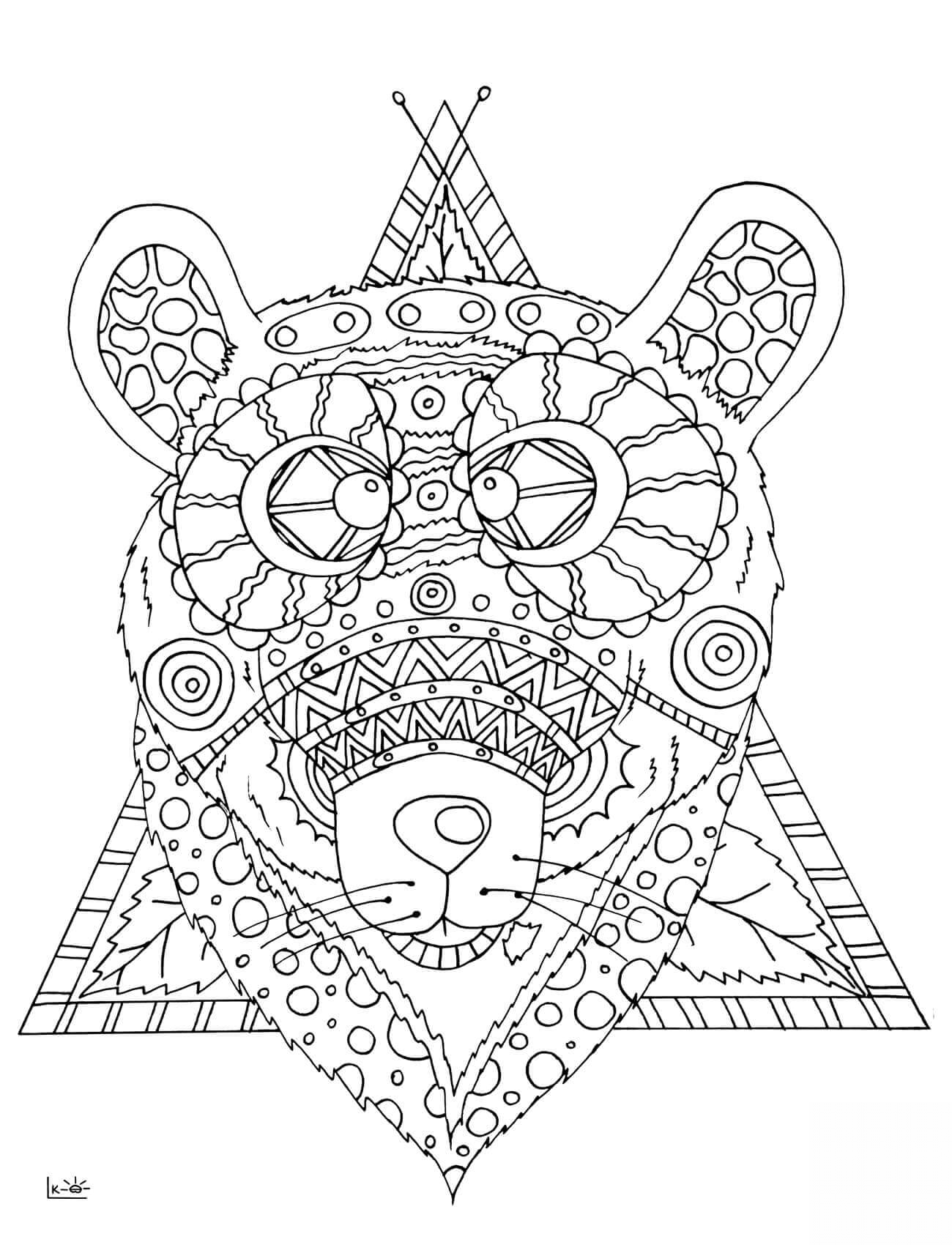 Bear with Tribal Pattern