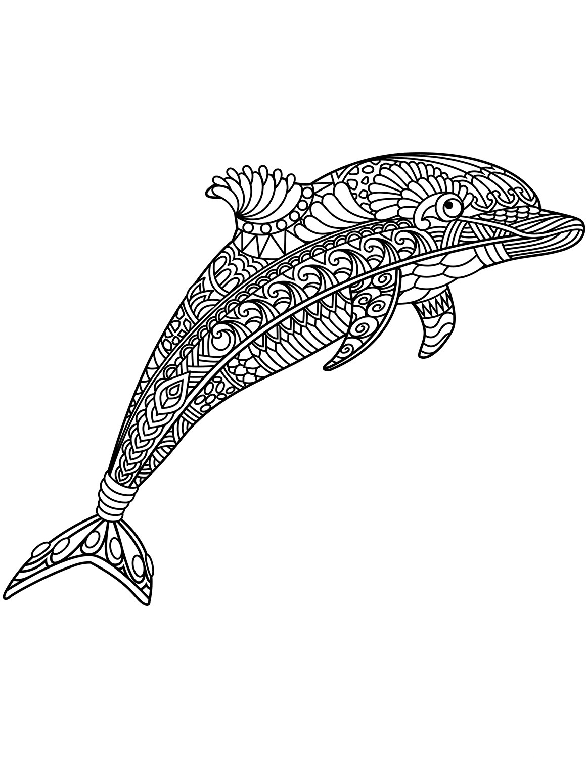 Dolphin Zentangle