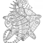 Seahorse with Tribal Pattern