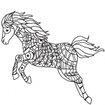 Running Horse Zentangle