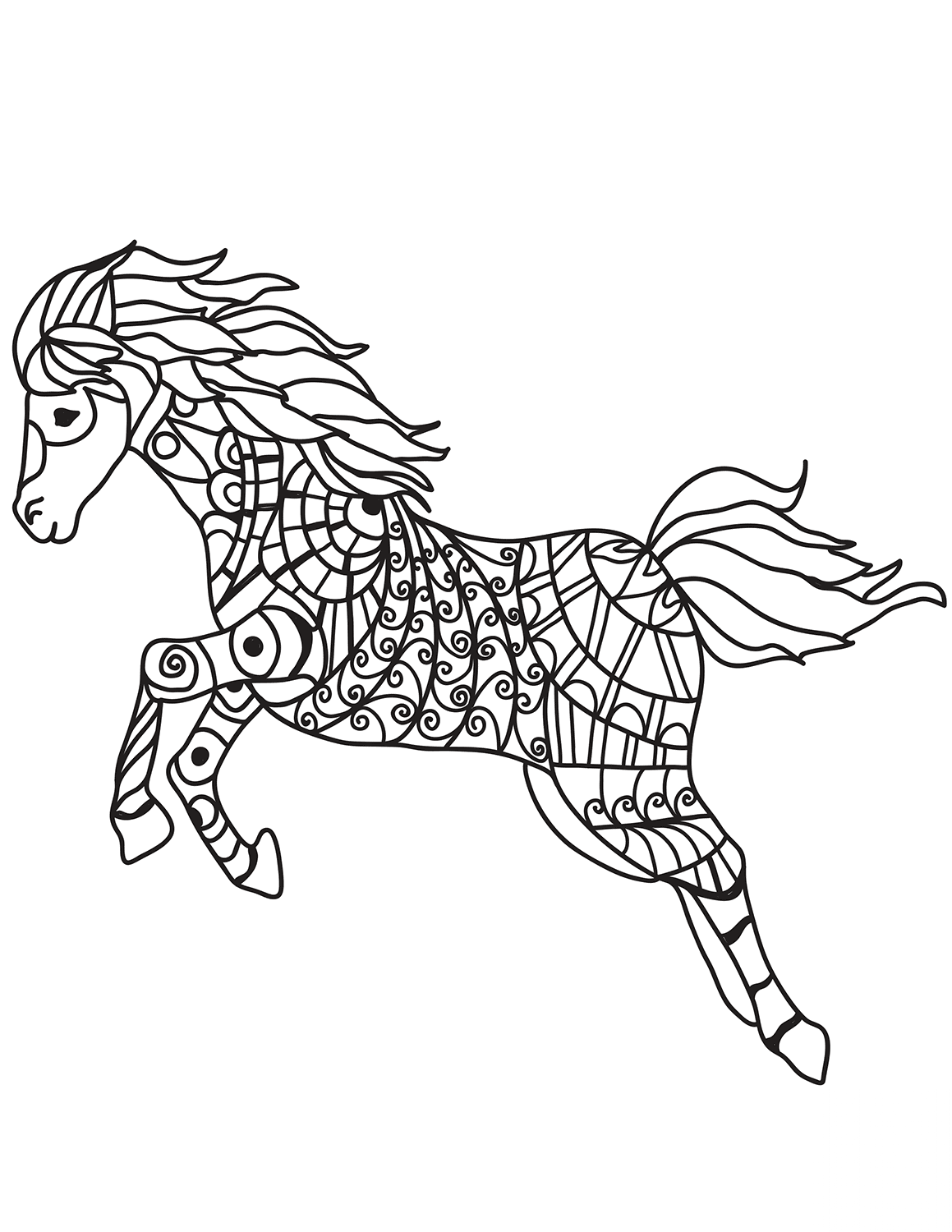 Running Horse Zentangle