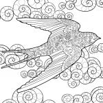 Swallow in the Sky Zentangle