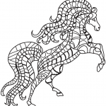 Rearing Horse Zentangle