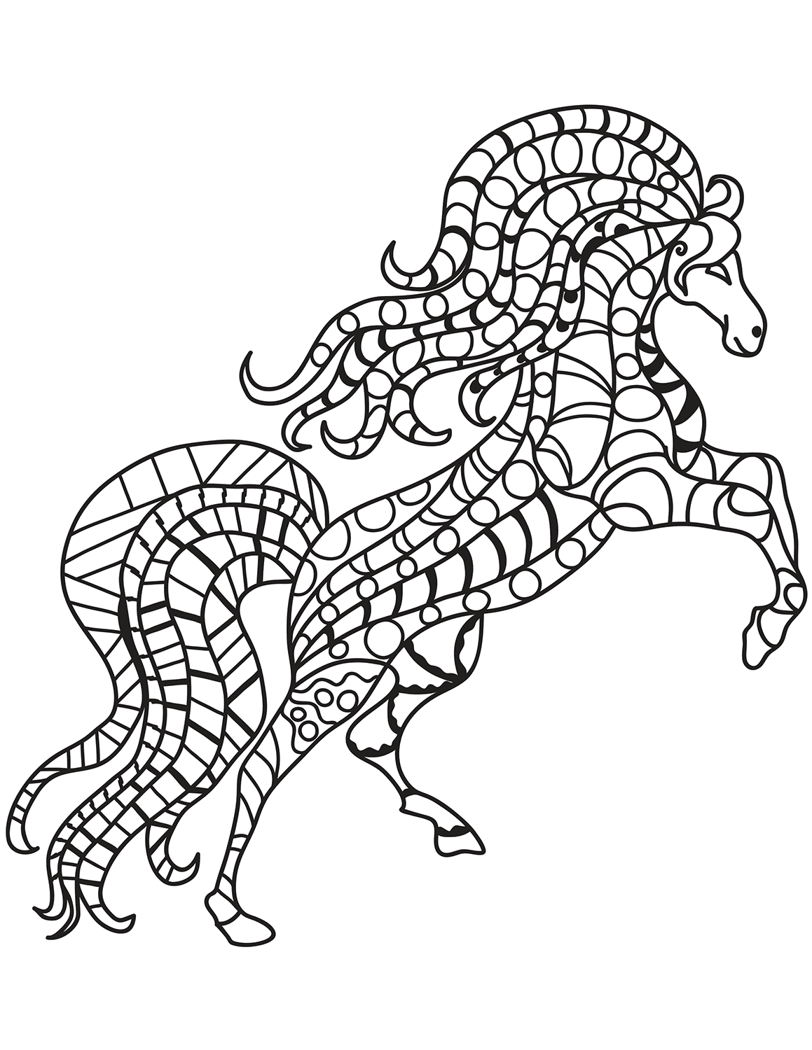 Rearing Horse Zentangle