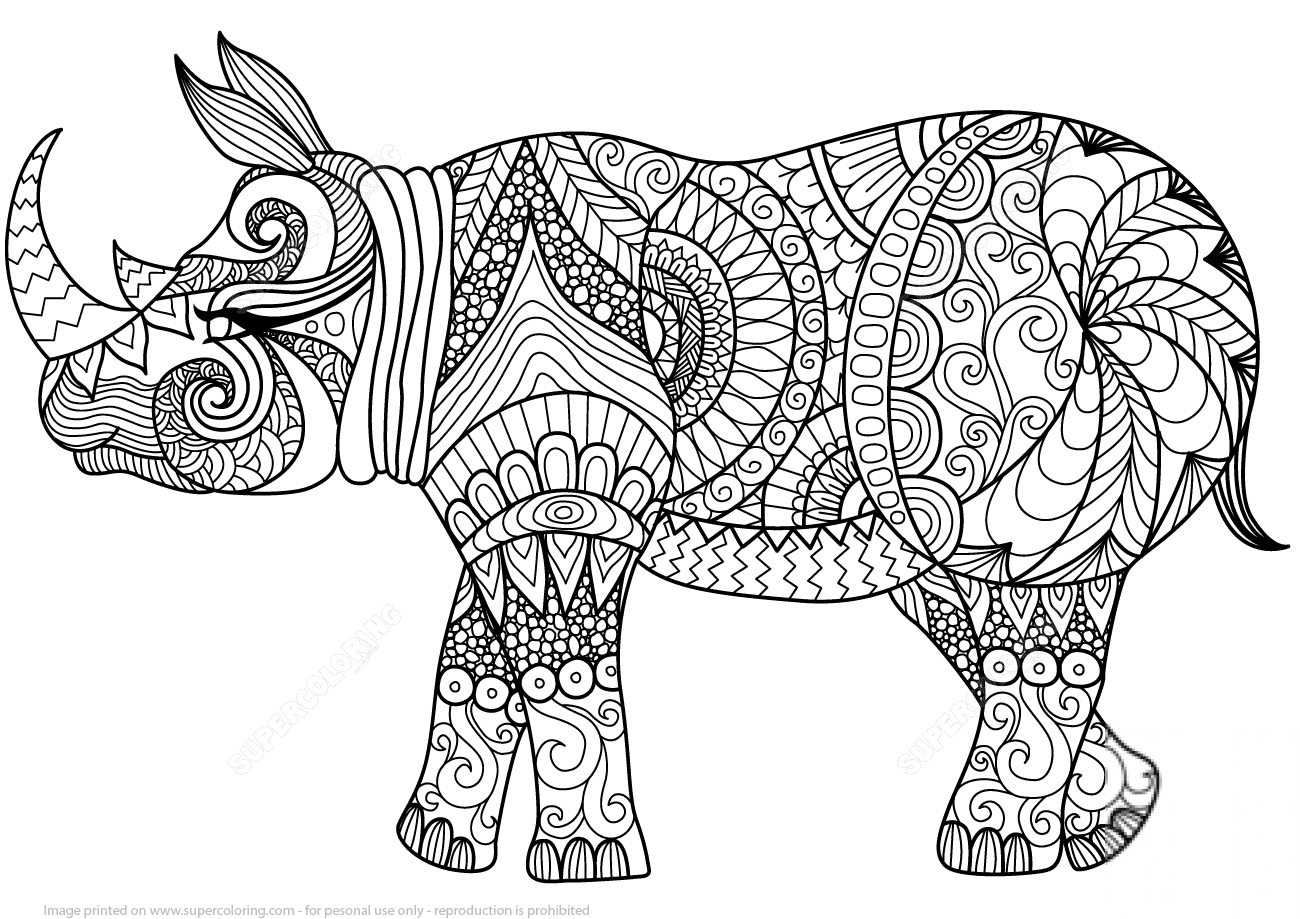 Zentangle Rhino