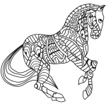 Trotting Horse Zentangle