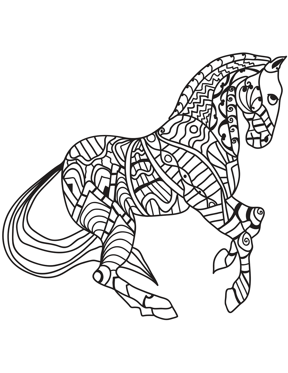 Trotting Horse Zentangle