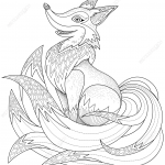 Cudowny lisek we wzorze Zentangle