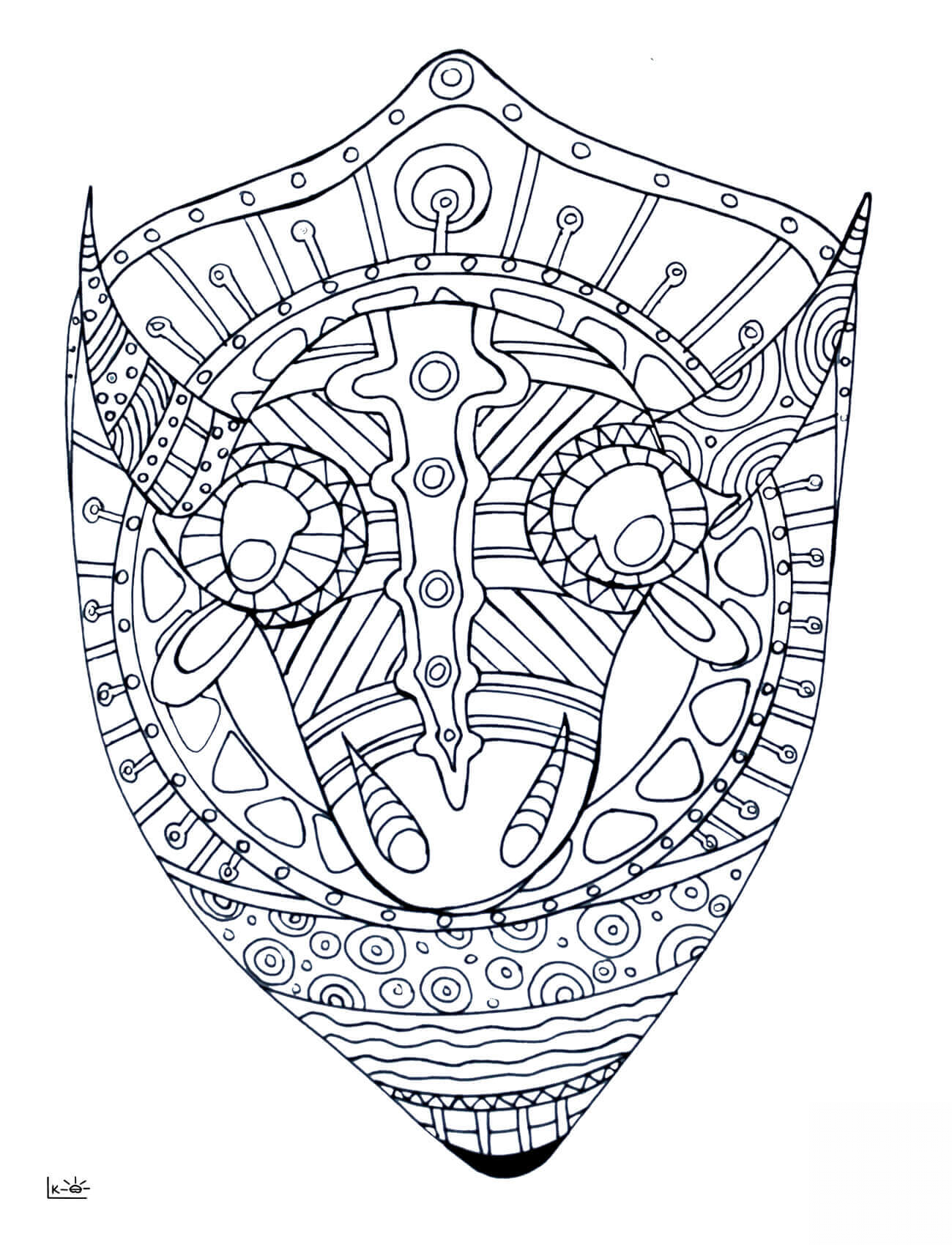 Bull with Tribal Pattern