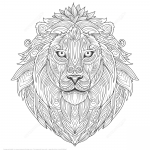 Lion Ethnic Zentangle