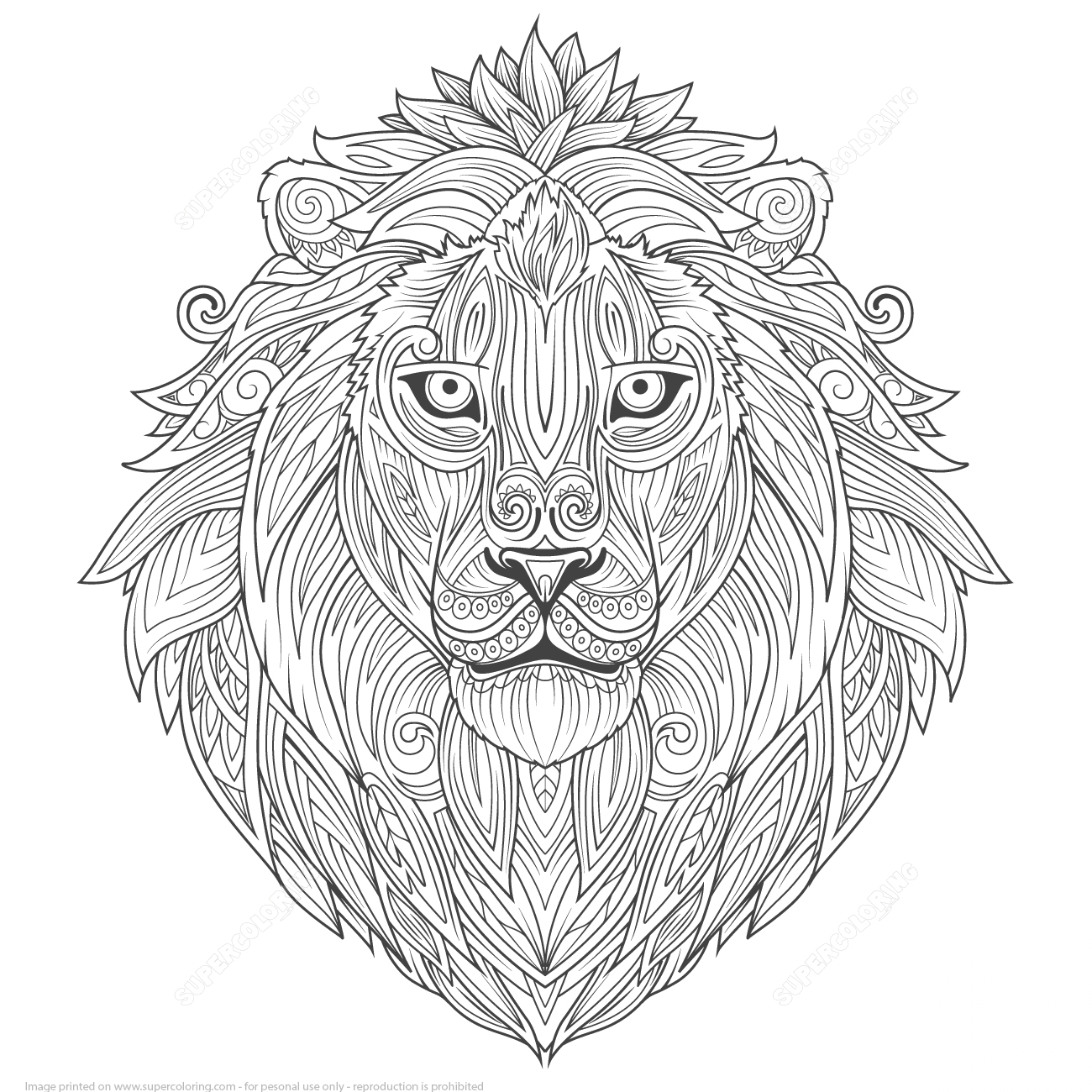 Lion Ethnic Zentangle