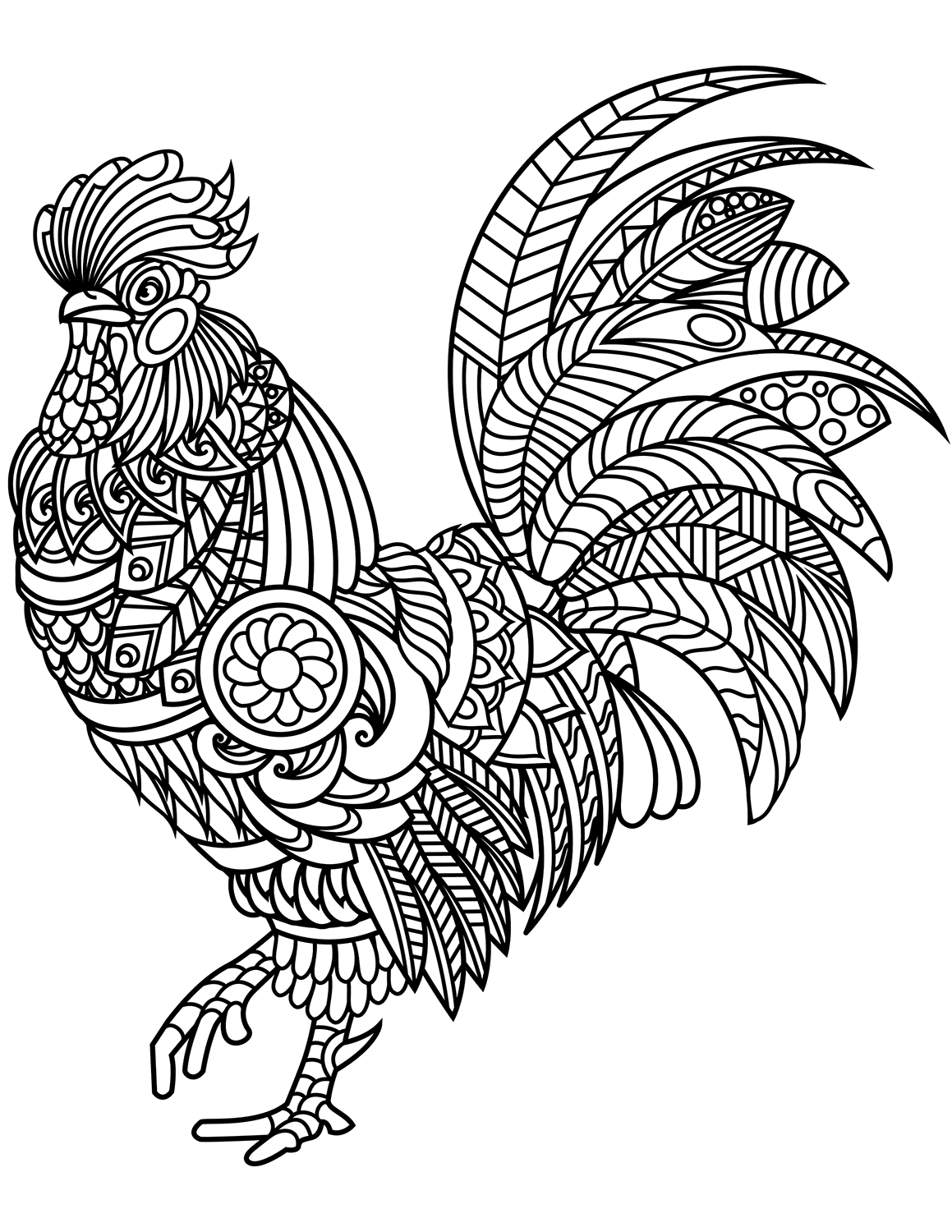 Rooster Zentangle