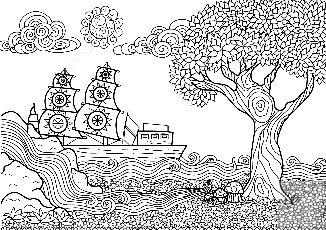 Seascape Zentangle