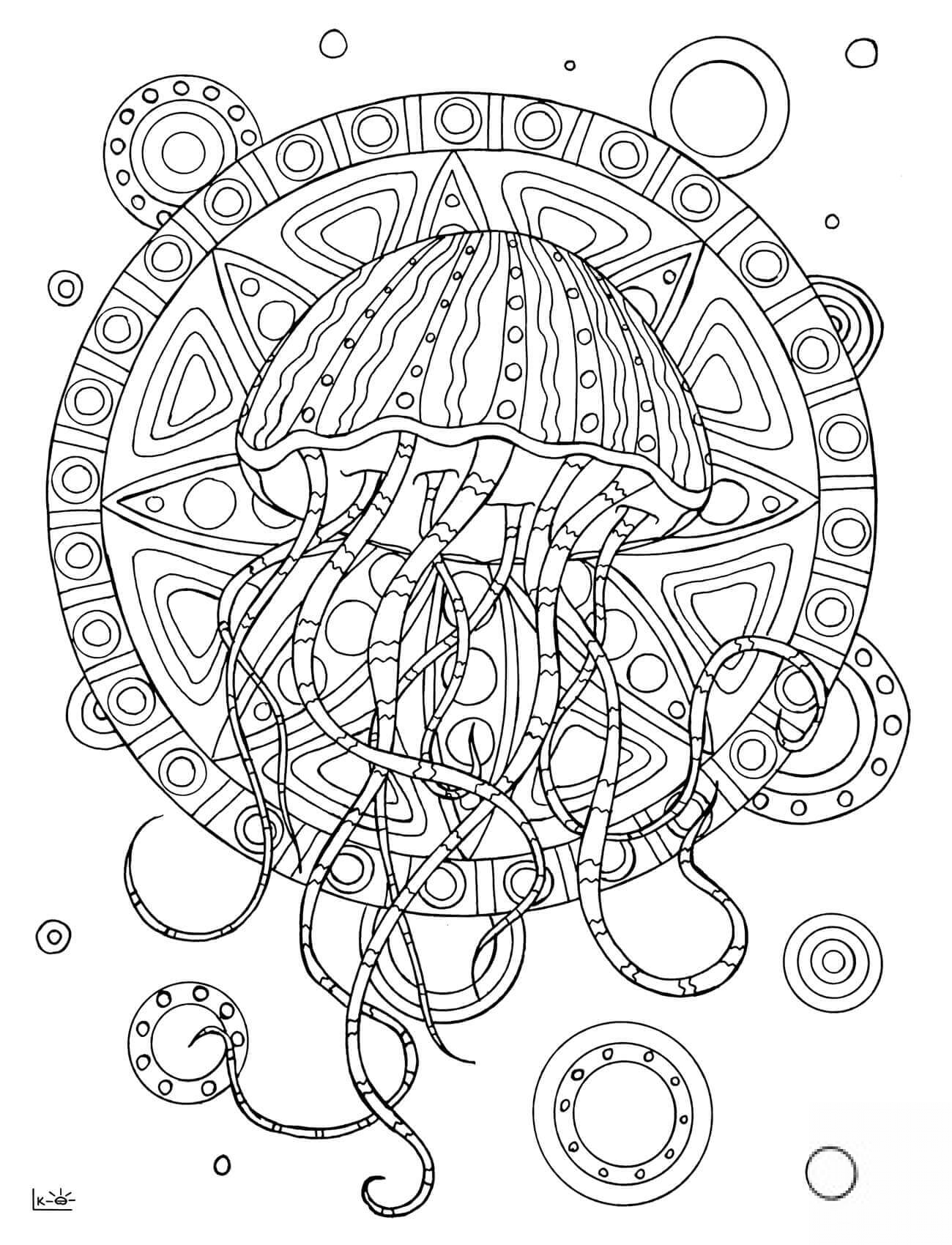 Jellyfish with Tribal Pattern