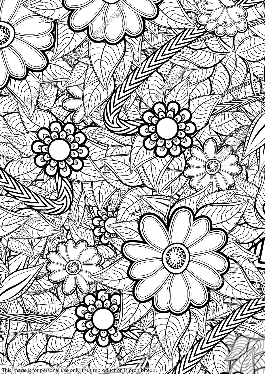 Kwiaty we wzorze Zentangle