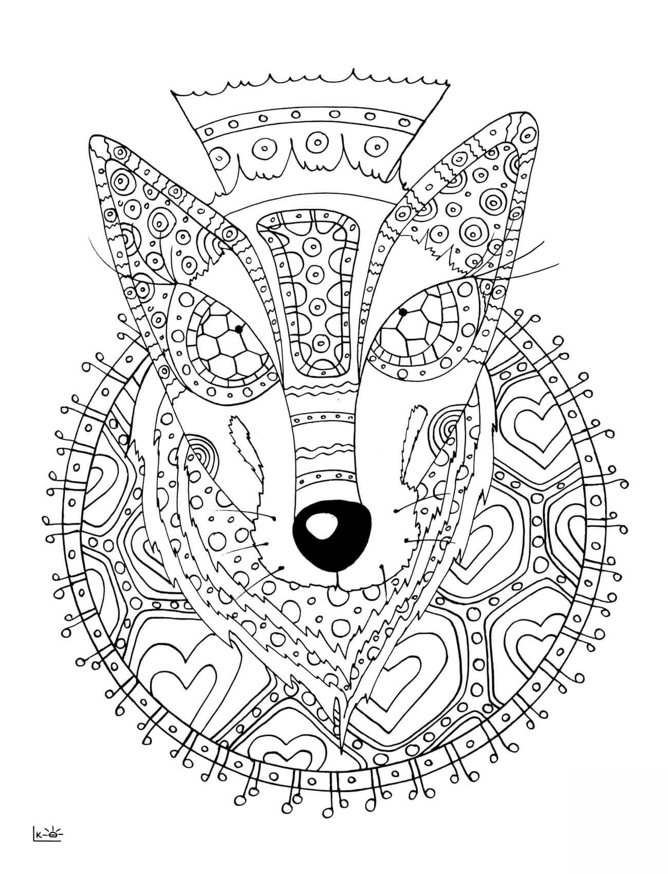 Wolf with Tribal Pattern