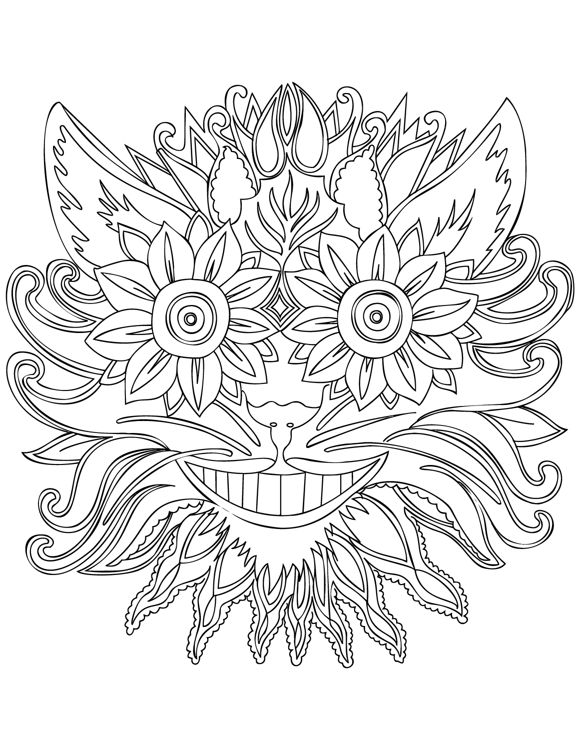 Cheshire Cat Zentangle