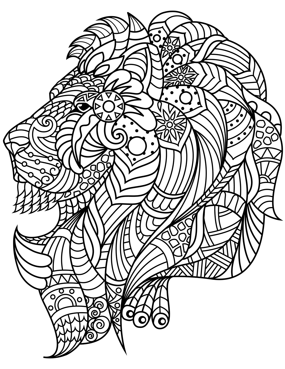 Lion Head Zentangle