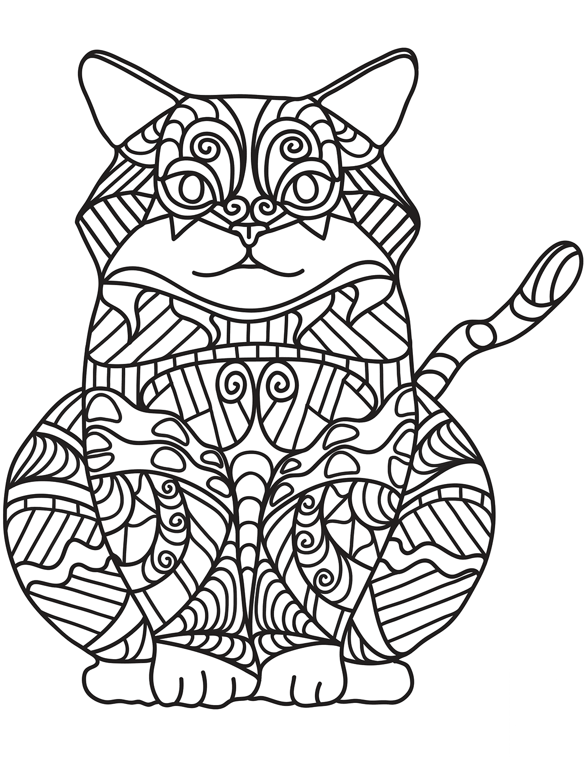 Sitting Cat Zentangle
