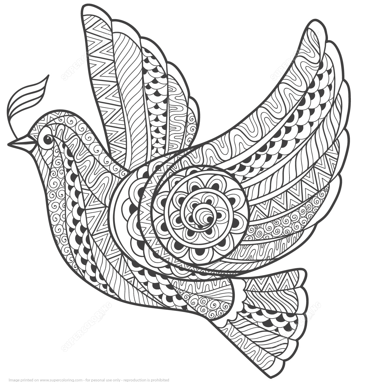 Zentangle Dove of Peace