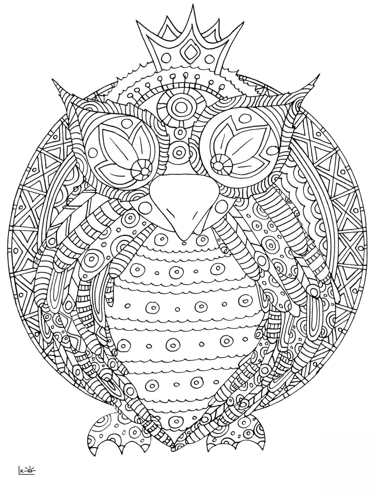 Owl with Tribal Pattern