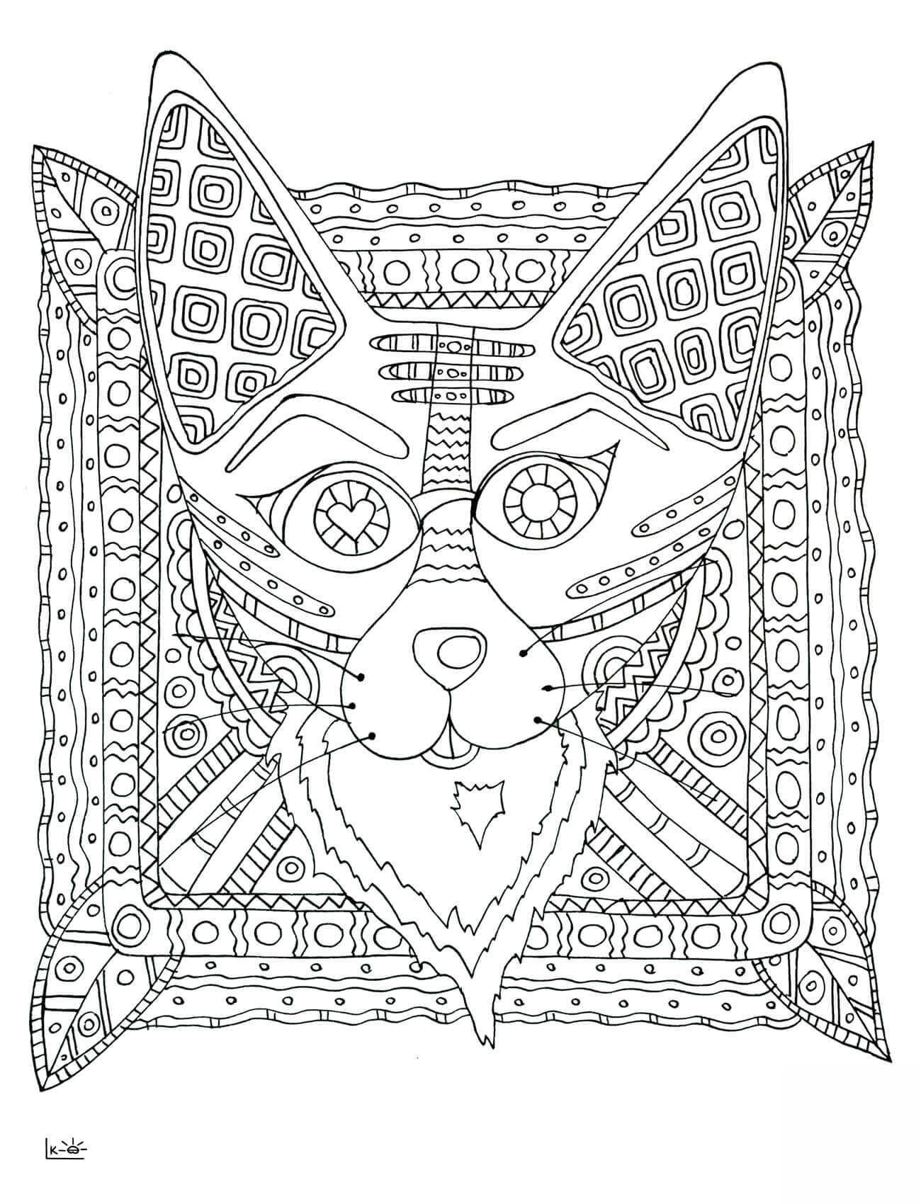 Fox with Tribal Pattern