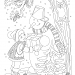 A Little Girl and a Snowman with a...