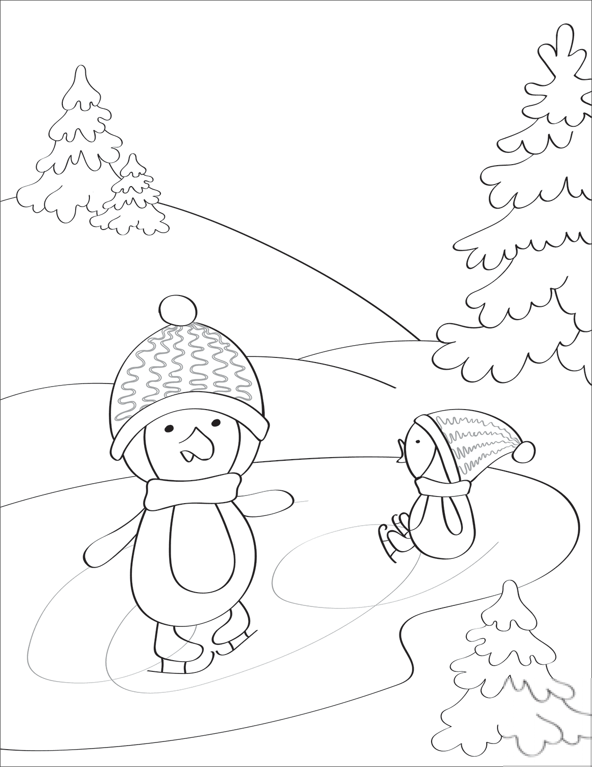 Penguins Skating on Ice