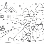 Boy Building a Snowman