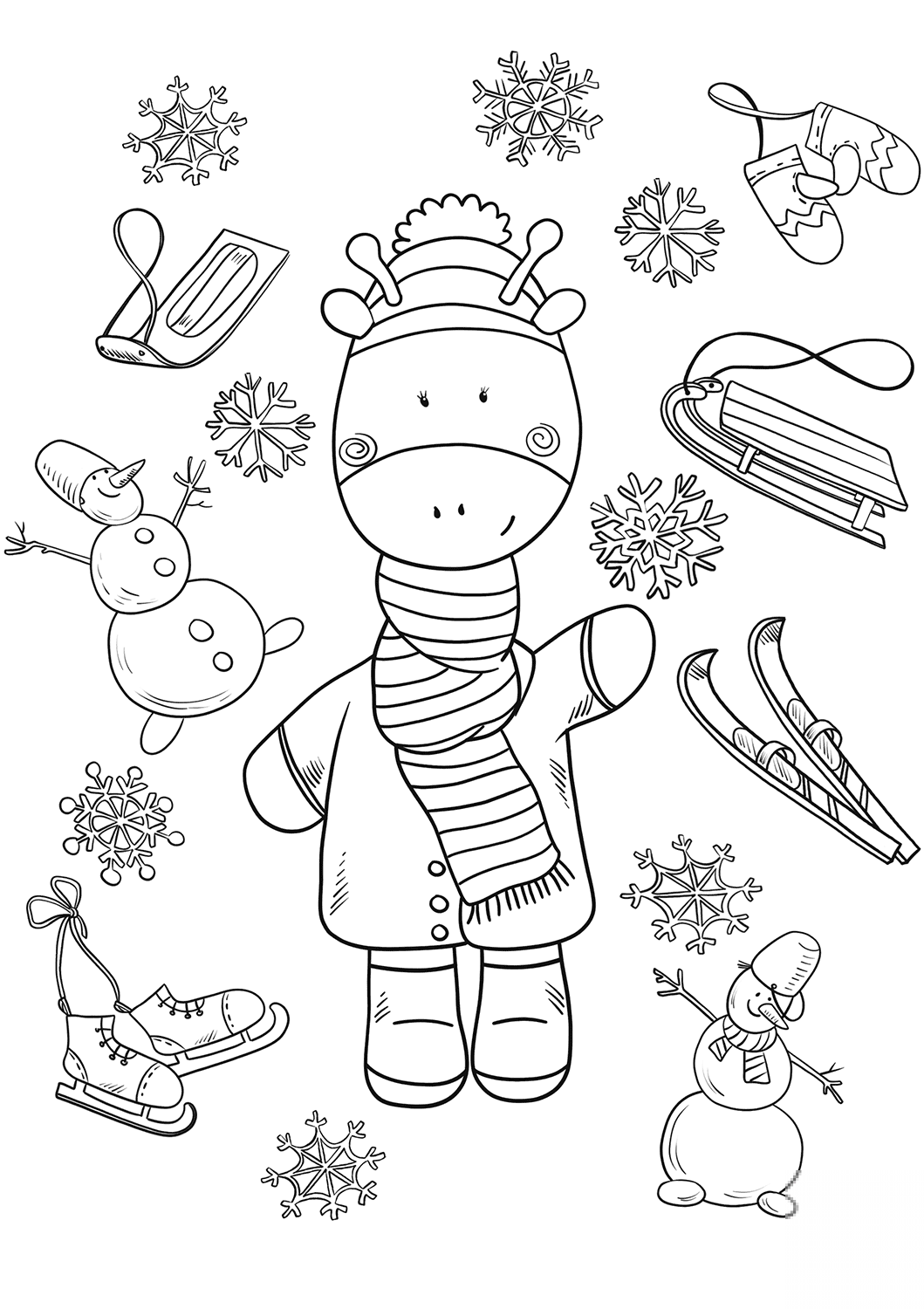 Baby Giraffe in Winter