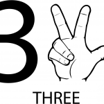 Znak ASL numer trzy